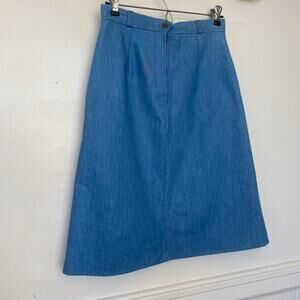 Vintage 1970s Light Denim Union Made Midi Skirt